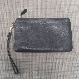 Befen Black Leather Wristlet Clutch